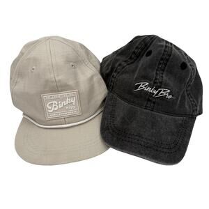 Binky Bro Hat Set of 2 Infant & Toddler Acid Wash Cream Headwear 100% Cotton Boy